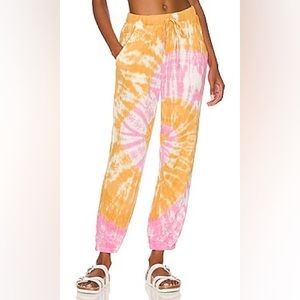 Tie Dye pants pink and gold by Electric and Rose XS